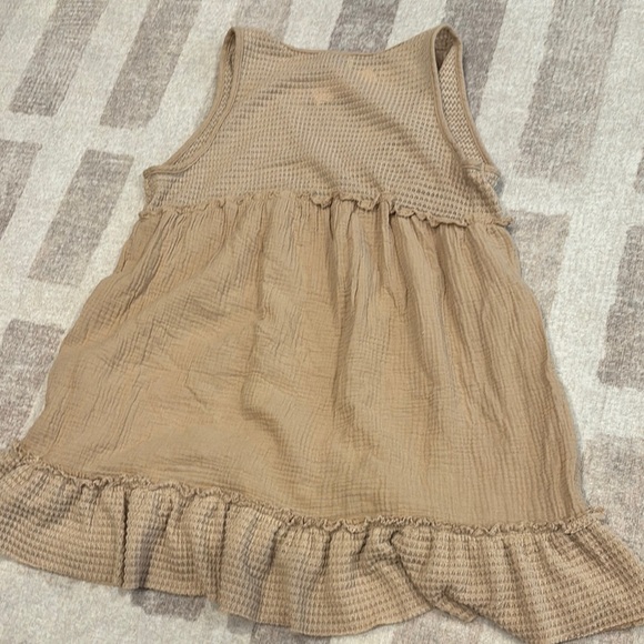 Tan Sleeveless Ruffle Dress - Picture 3 of 3